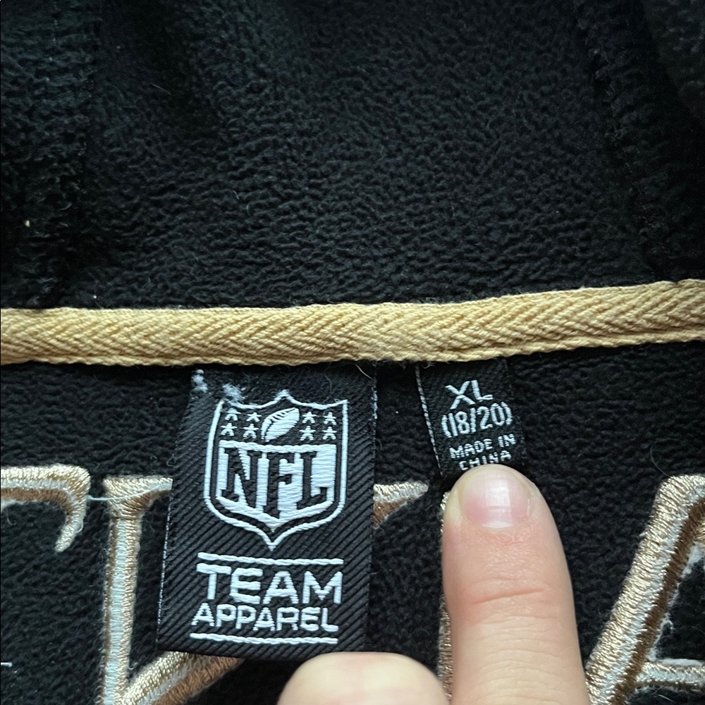 NFL Kids Black and Gray Jacket with Fleur-de-lis - Picture 4 of 5